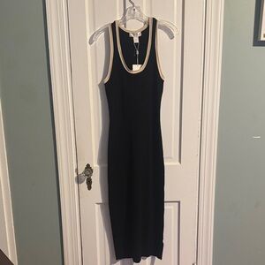 *NWT* Caroline Constas Black and Cream Midi Dress Size S